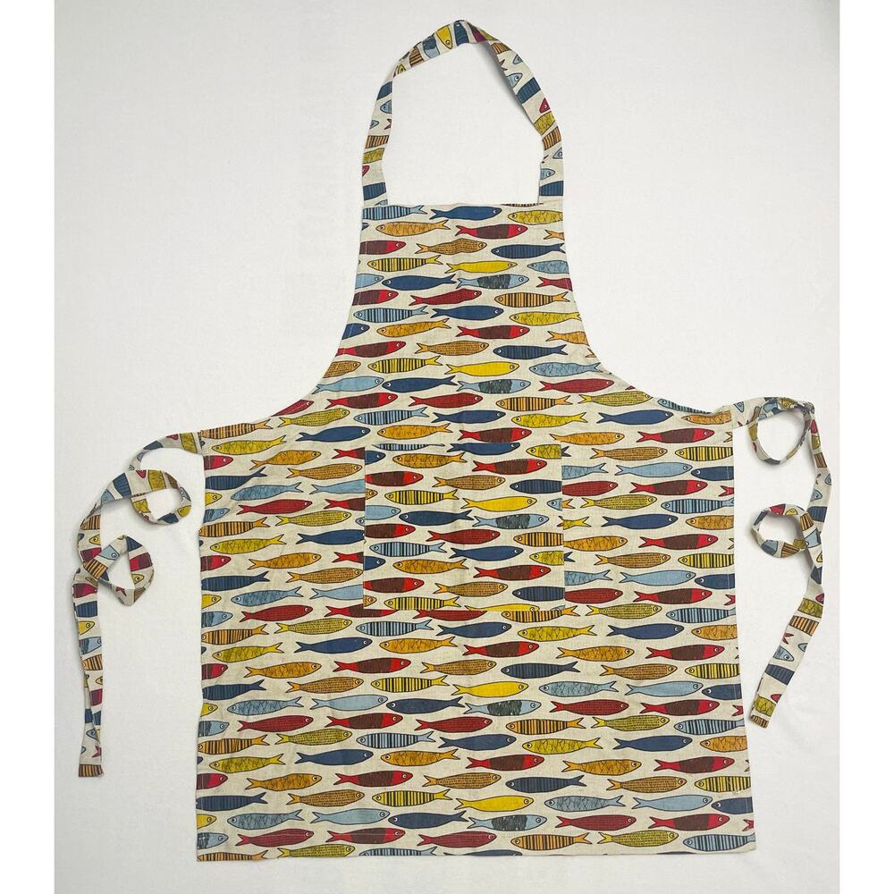 Multi Colored Fish Print Apron